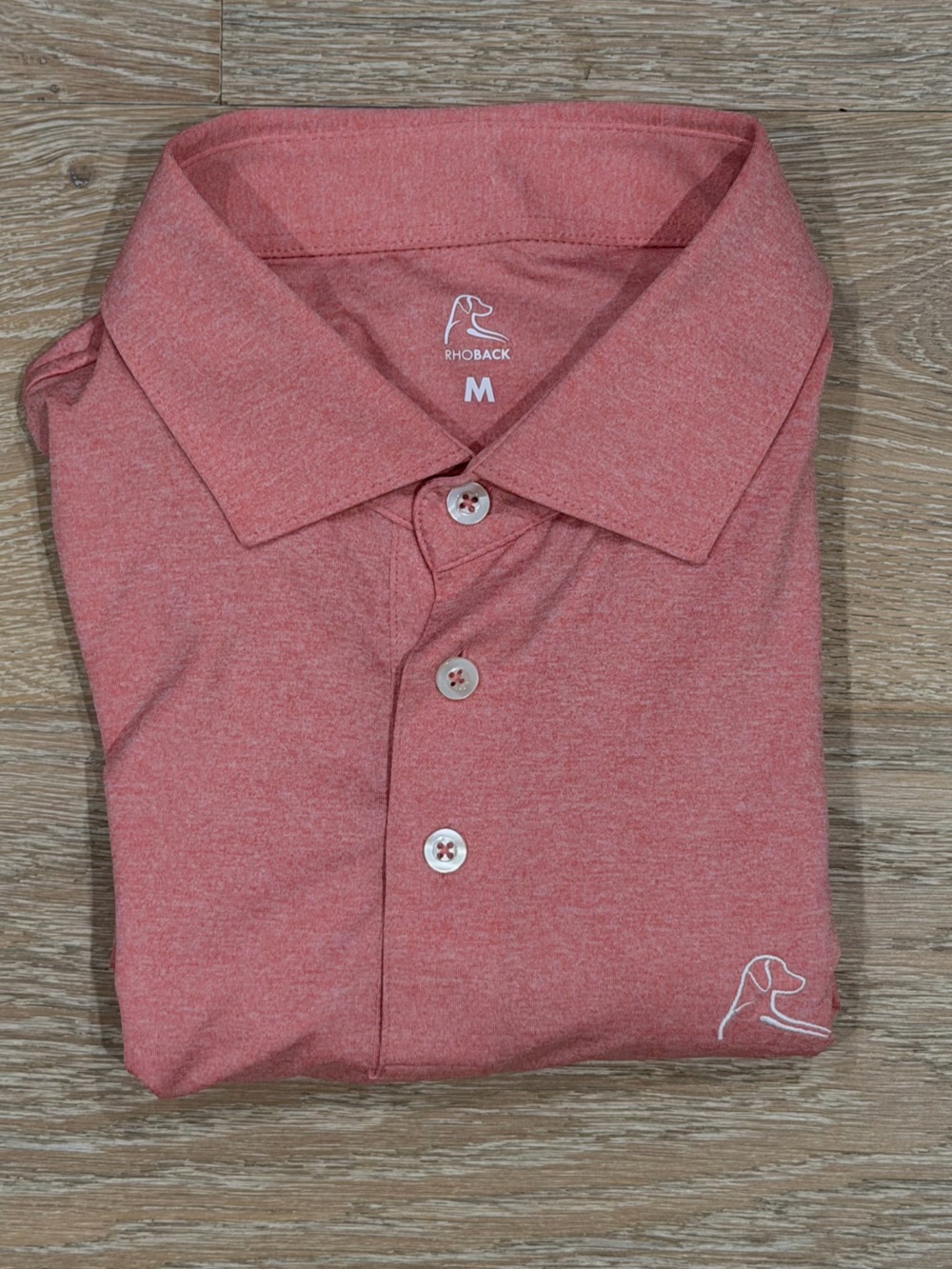 Rhoback Polo Shirt - Salmon Red Solid